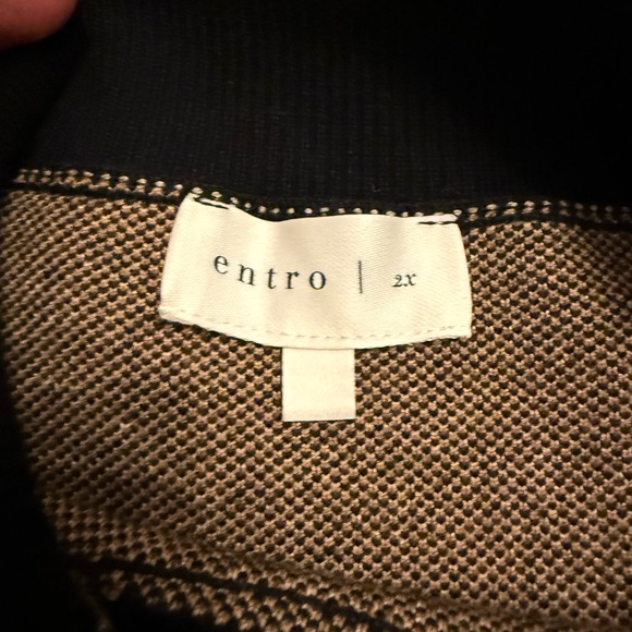 ✨ Entro Floral Sleeveless Sweater 2X Black Tan Statement - Picture 3 of 4